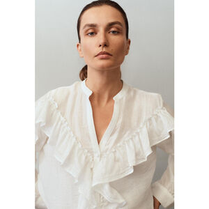 Zara Ruffled Lace Blouse Size S
